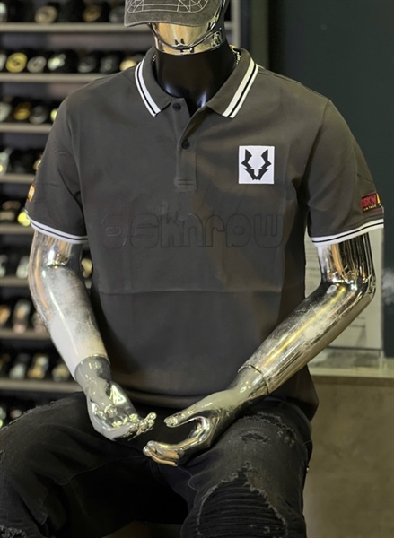 Thun Polo - DSKN 05- logo Sói viền tay bo- Xám