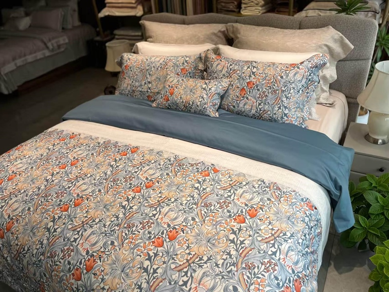 Bộ ga William Morris | Cotton - HB05.01 - Màu xanh