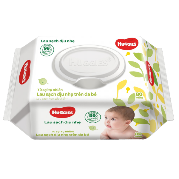 Khăn ướt Huggies lau sạch dịu nhẹ 80 x 1 2