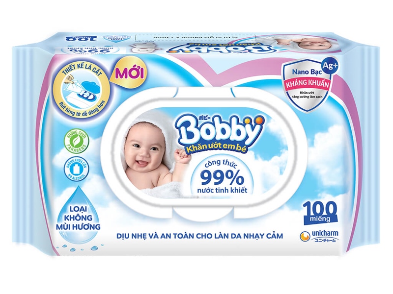 Khăn giấy ướt Bobby 100 tờ