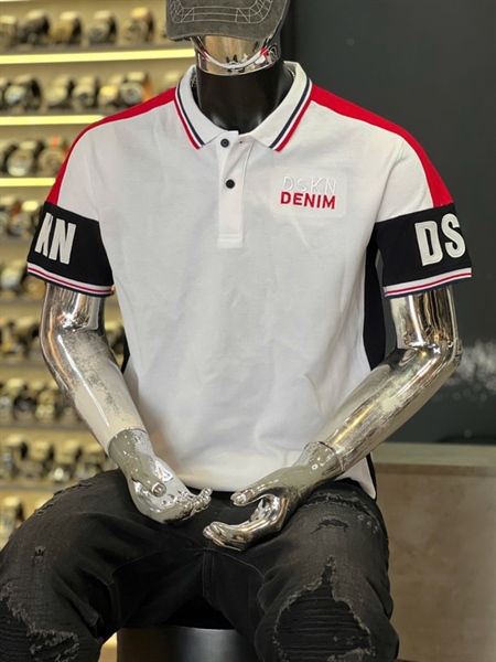 Thun Polo - DSKN 04- Trắng tháp đỏ đen chữ trắng