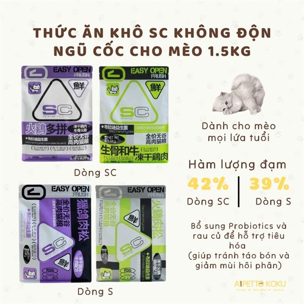 Hạt SC dành cho mèo mọi lứa tuổi 1.5kg