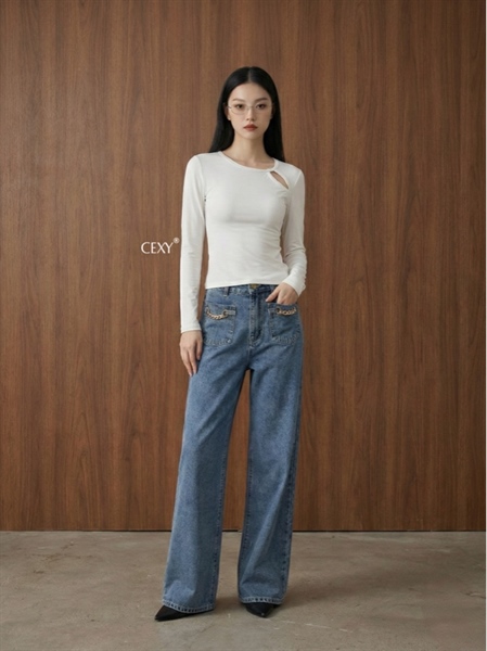 Lya Top | Áo thun lụa dài tay xoắn vai