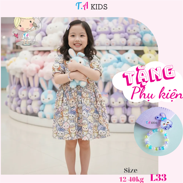 L33 (12-40kg) Váy họa tiết nhân vậy hoạt hình sanrio