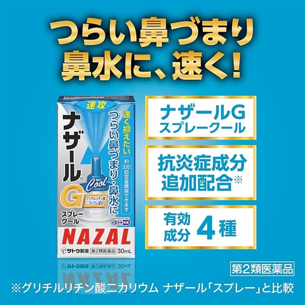 Xịt thông mũi Nazal Sato mát lạnh G Spray Cool 30ml