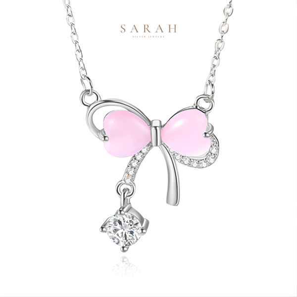 Dây Chuyền Nữ Bạc S925 Xi Vàng Trắng 18K Thiết Kế Cao Cấp - Sarah DC0029