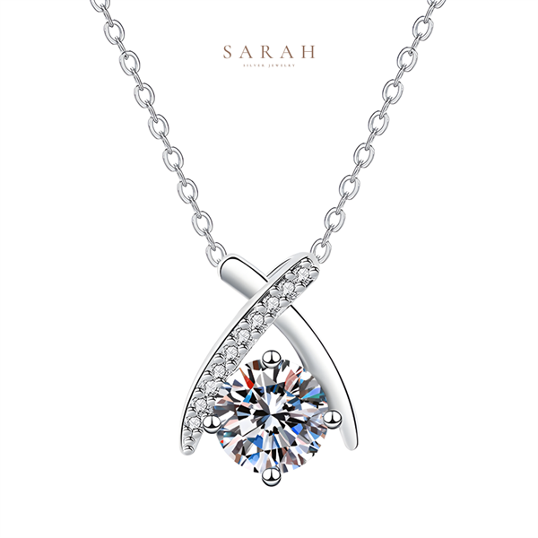 Dây Chuyền Nữ Bạc S925 Xi Vàng Trắng 18K Thiết Kế Cao Cấp - Sarah DC0015