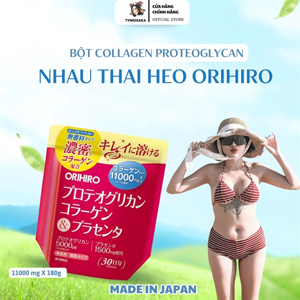 Bột collagen proteoglycan nhau thai heo 11.000mg Orihiro 180g