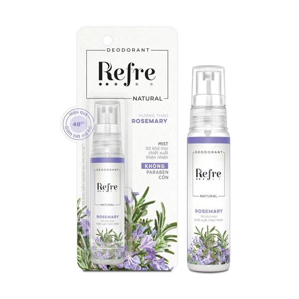 Xịt khử mùi thiên nhiên Hương thảo Refre Natural Rosamary 30ml - Rohto (Phú Thái)