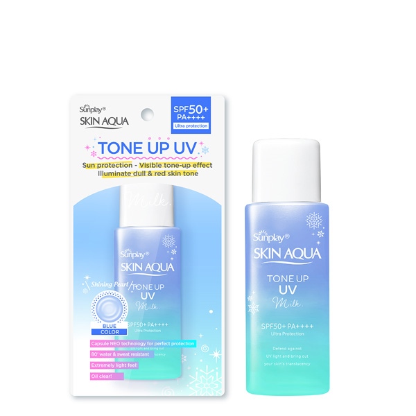 Sữa chống nắng hiệu chỉnh sắc da Sunplay 50g (Skin aqua Tone Up UV Milk Blue) - Rohto