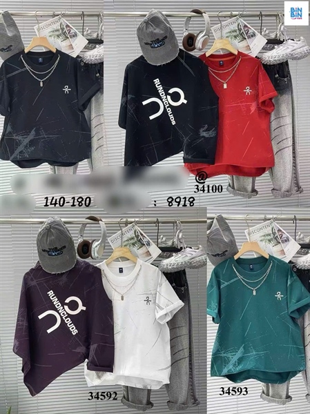 34593- Áo thun xanh RUN