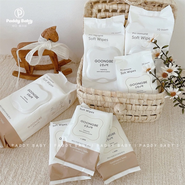 Khăn Ướt GOONGBE Pri-mmune Soft Wipes dạng miếng
