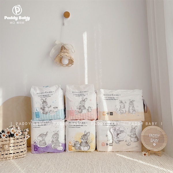 Tã/bỉm MOMO RABIT Hàn Quốc dán/quần đủ size