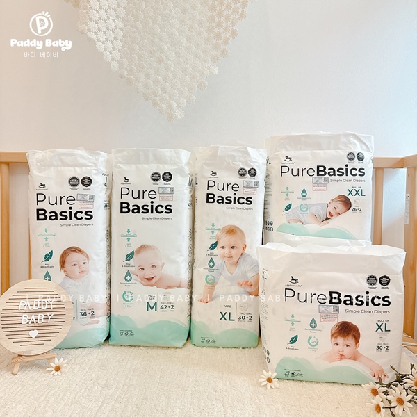 Tã/bỉm dán, quần Applecrumby Pure Basic cao cấp đủ size cho bé tư sơ sinh (1 bịch)