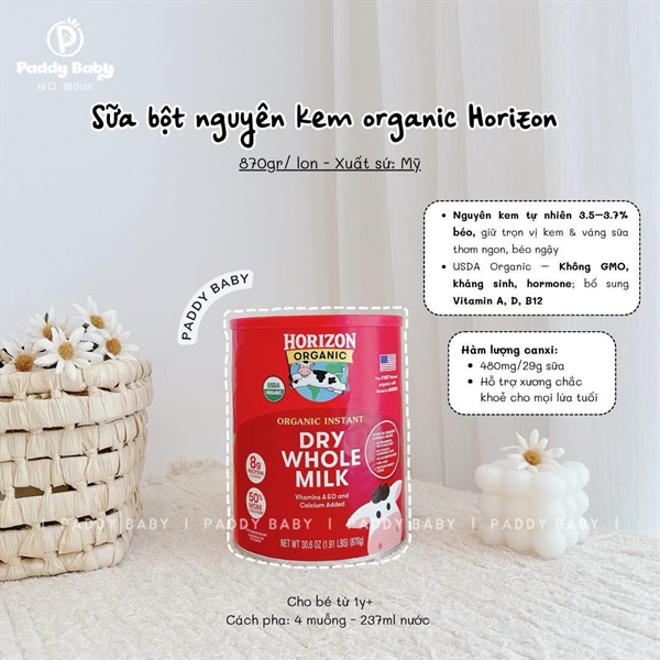 Sữa Bột Nguyên Kem Horizon 870gr