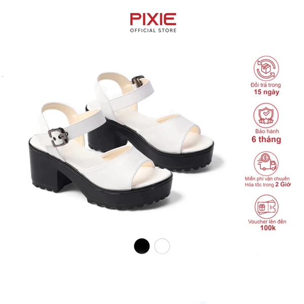Giày Sandal Cao Gót Đúp 7cm Quai Ngang H423