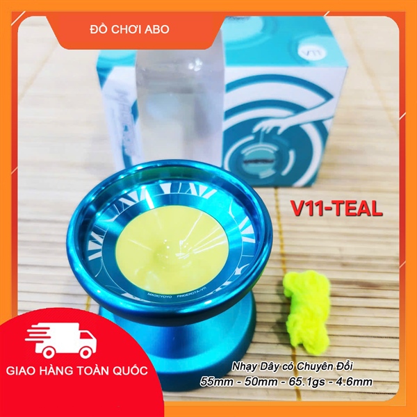 V11-TEAL YOYO MAGIC 1A KIM LOẠI KHÔNG NHẠY DÂY MÀU NGỌC