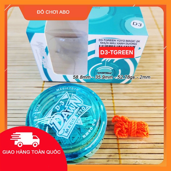 D3-TGREEN YOYO MAGIC 2A NHỰA MÀU XANH DƯƠNG TRONG SUỐT Tran Green