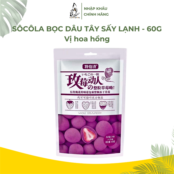 Socola bọc dâu Tây sấy vị hoa hồng