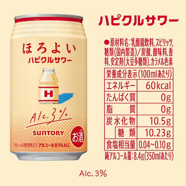 Rượu trái cây Suntory Horoyoi hương sữa chua 350ml