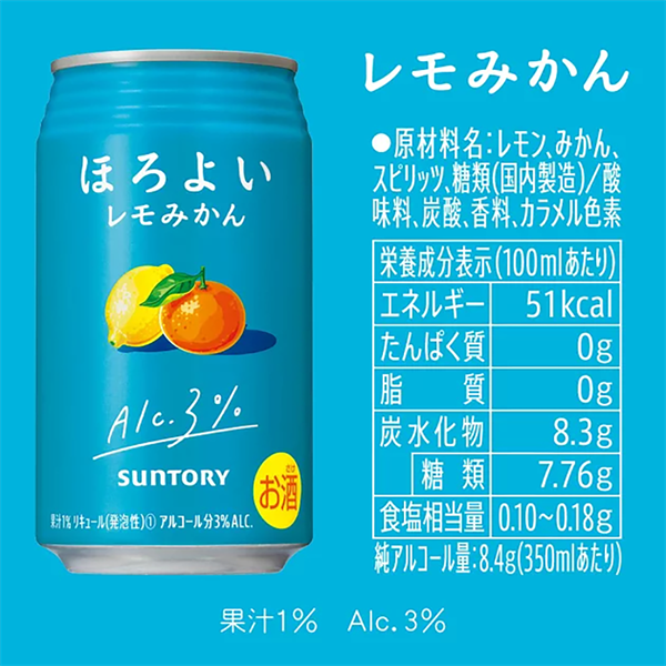 Rượu trái cây Suntory Horoyoi mix hương cam quýt 350ml