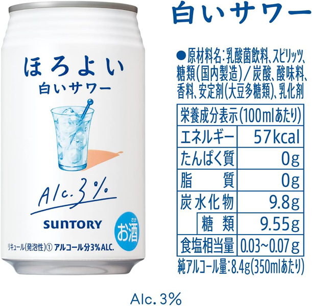 Rượu trái cây Suntory Horoyoi vị soda trắng 3% 350ml