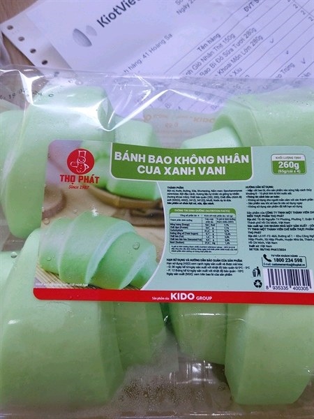 Bánh bao TP không nhân cua xanh vani