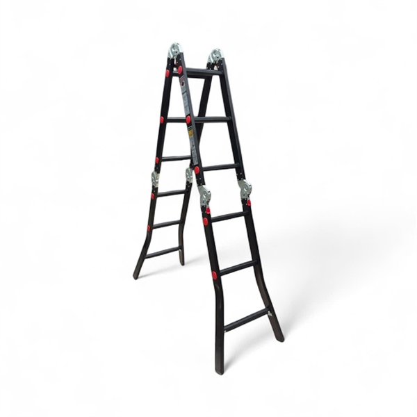 Thang nhôm gấp 4 đoạn sơn tĩnh điện BOODOOR 3 bậc (1m8) - GS18 - Siêu nhẹ , tải trọng 300kg, nhôm dày 1,6mm