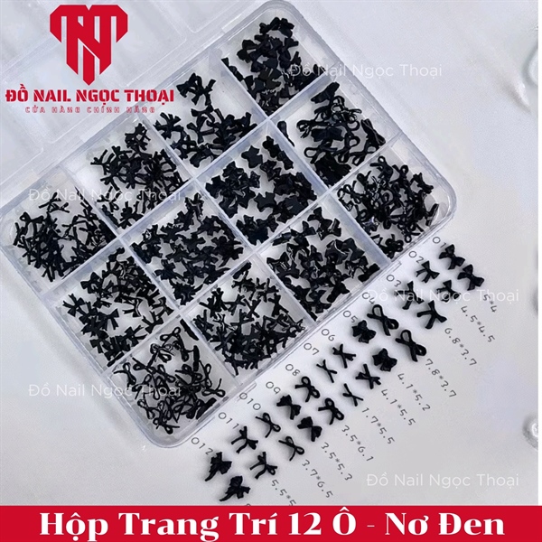 Hộp Trang Trí 12 ô - Nơ Đen