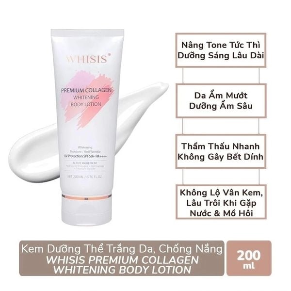 WHISIS - Kem Dưỡng Thể Premium Collagen Whitening Body Lotion 200ml