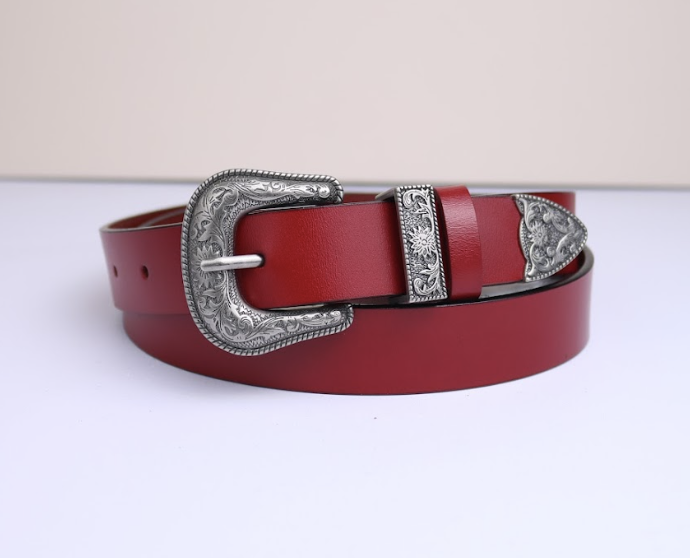 Thắt lưng nam nữ Vintage hoa văn cổ điển bản 2.8cm(Hỗ trợ cắt, bấm lỗ dây nịt) TL025 - Thắt Lưng Giá Tốt - Đen