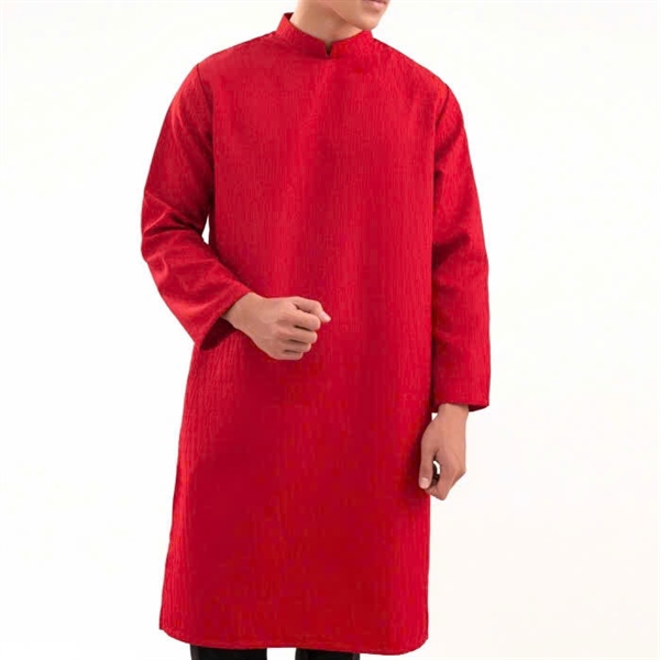 Áo dài nam đỏ trơn