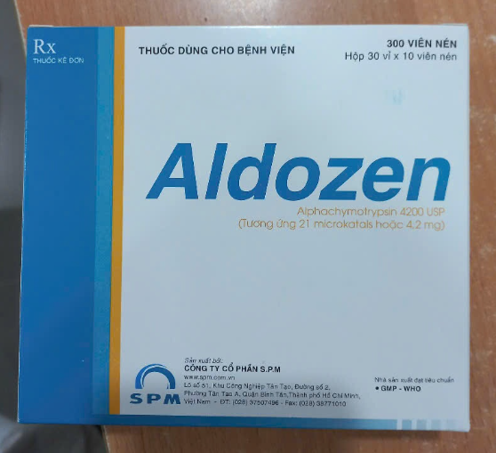 Aldozen (Alphachymotripsin 4200USP) (Hộp 30 vỉ x 10 viên) - SPM/Đô Thành