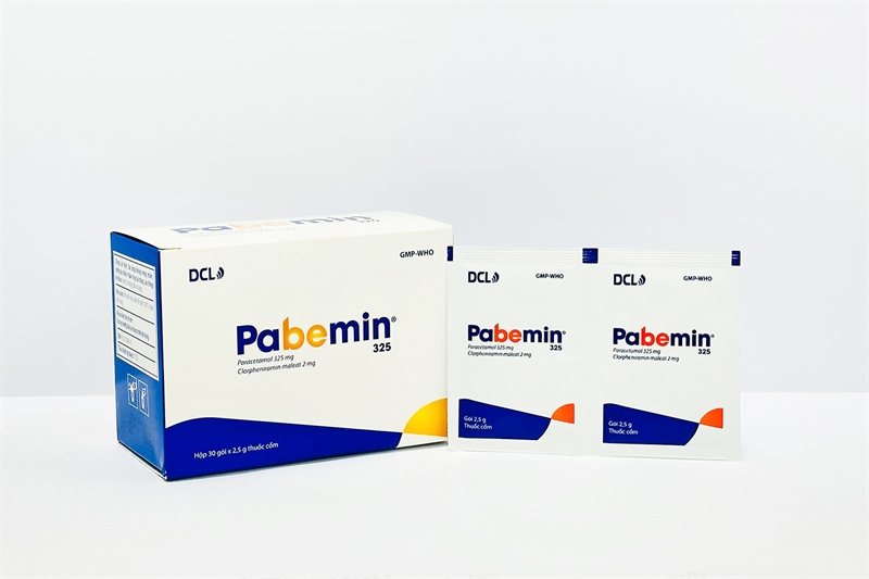 Thuốc cốm Pabemin 325 Điều trị các trường hợp sốt từ nhẹ đến vừa, cảm lạnh, ho, sổ mũi (Hộp 30 gói) - Cửu Long