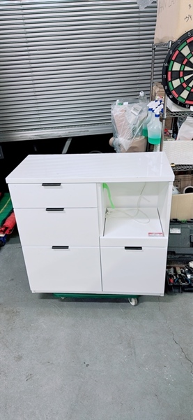 Tủ bếp thấp 4 ngăn 1 cánh trắng trơn