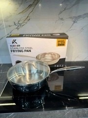 Chảo xào inox kailer công nghệ nano nhiệt lạnh 28cm có vung; KL-8228