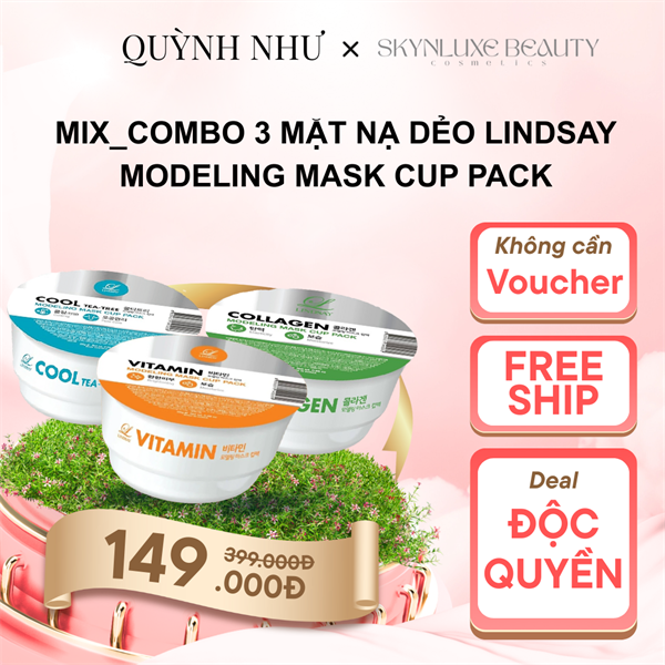 [HN] MIX_COMBO 3 Mặt Nạ Dẻo Lindsay Modeling Mask Cup Pack