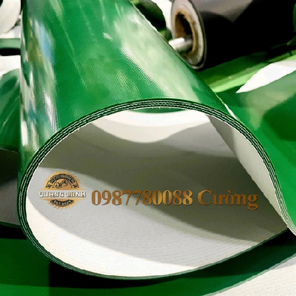 Băng tải PVC xanh trơn 4 bố (4450mm*200mm*6mm)