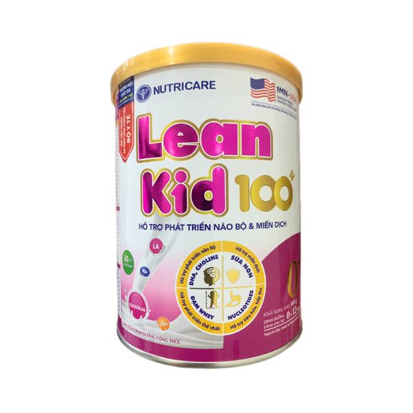 Sữa bột Nutricare LeanKid 100+ 400g Hỗ trợ phát triển não bộ và miễn dịch (cho trẻ từ 0 - 12 tháng)