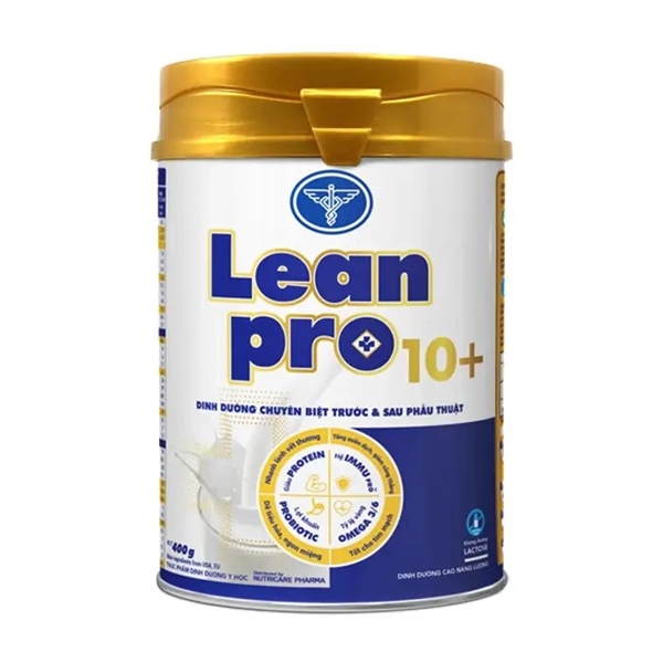 Sữa bột Nutricare LeanPro 10+ 400g Dinh dưỡng chuyên biệt trước và sau phẫu thuật (trẻ trên 10 tuổi và người lớn)