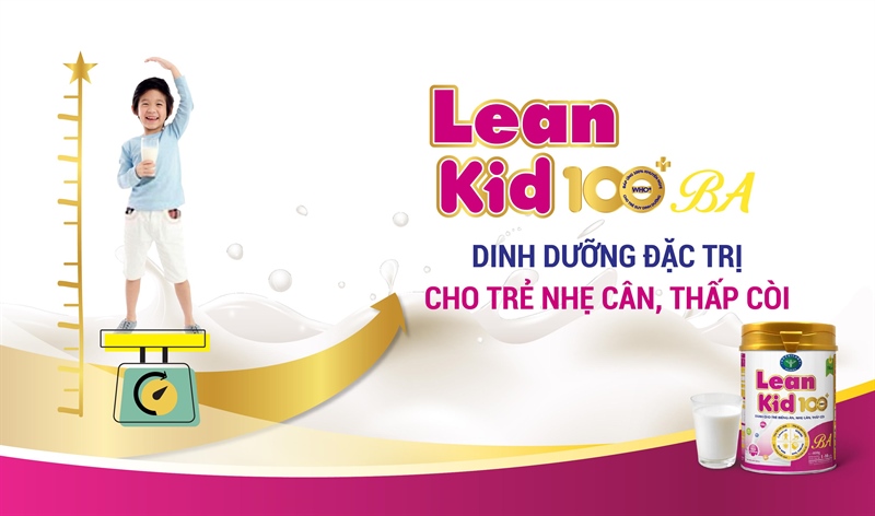 Sữa bột Nutricare LeanKid 100+ BA 400g Dành cho trẻ biếng ăn, nhẹ cân, thấp còi (từ 1 - 10 tuổi)