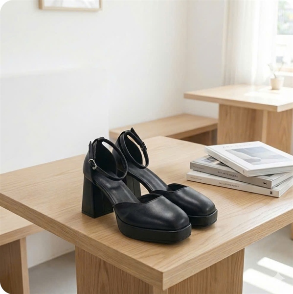 Giày QC Đúp Trơn Hở Hai Eo