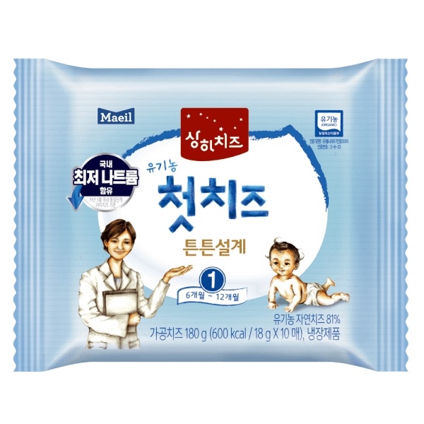 Phô mai tách muối Maeil HQ Canxi + DHA (10*18g) 6m+