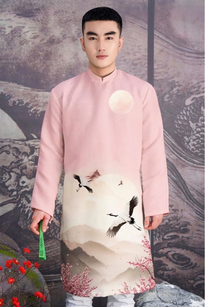 Áo Dài - Phấn Thiên Minh Nguyệt - Song Hạc Tề Phi