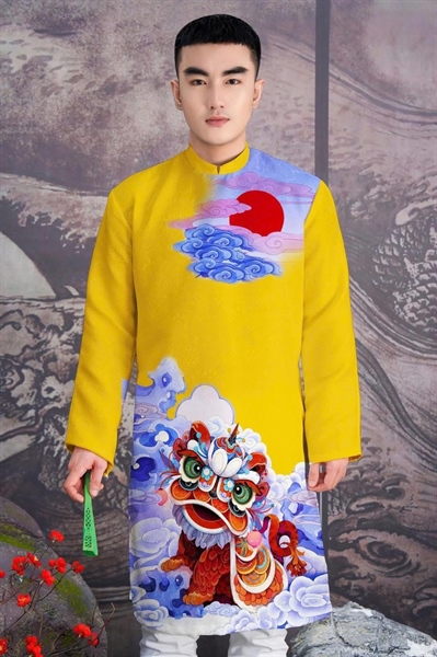 Áo Dài - Kim Khải Bích Vân Hoả Nhật Lân