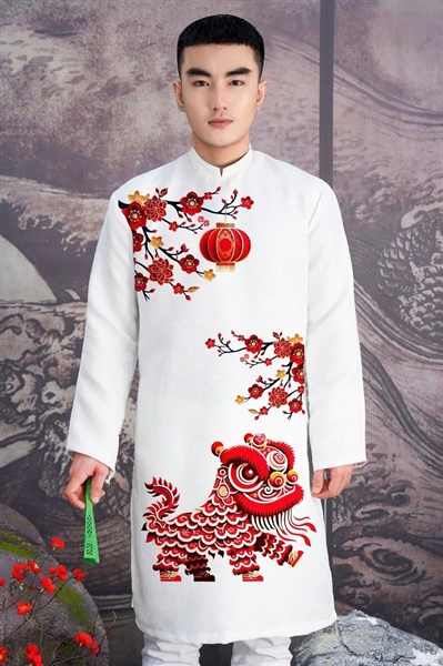 Áo Dài - Bạch Liên Đào Vận Hoả Lân