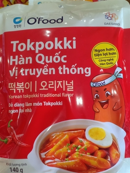 Bánh gạo tokpokki Hàn Quốc Vị truyền thống sốt nấu O'food gói 140g