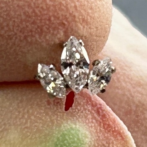 MARQUISE TRIO STUD EARRINGS - TITANIUM ASTM-F136