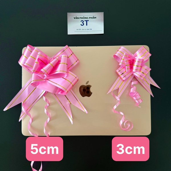 Nơ Rút Trang Trí Màu Hồng 5cm Dây Ruy Băng Gói Quà Trang Trí Hộp Sang Trọng