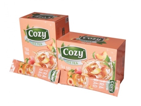 Trà hoà tan Cozy hương đào hộp 240g (16 gói x 15g)